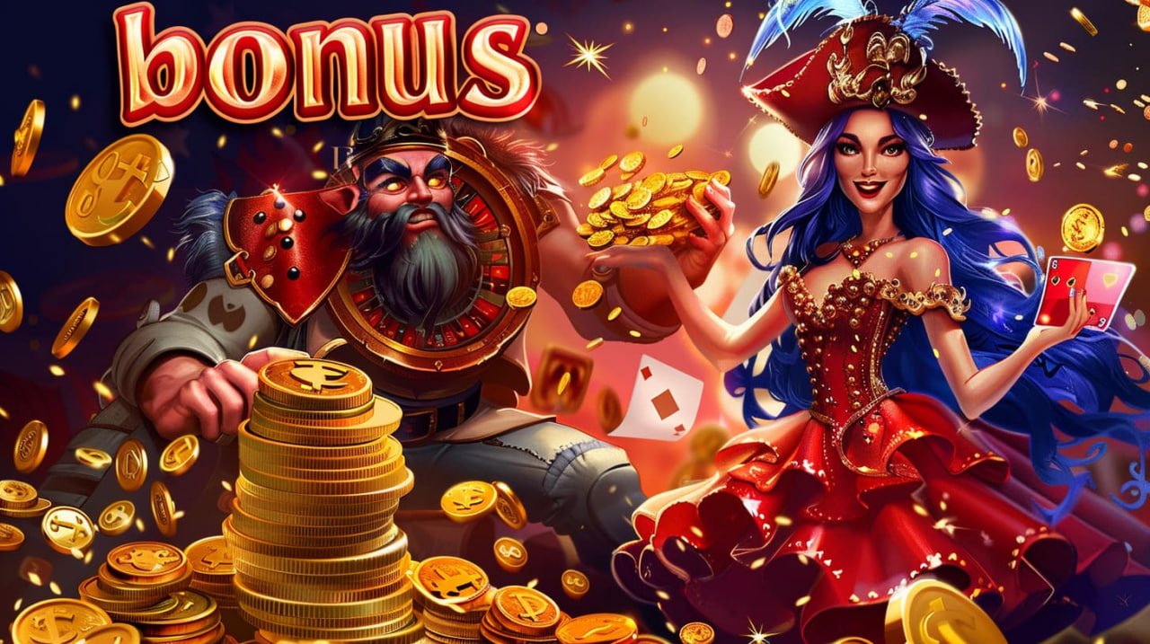 Ilustrasi promosi dan bonus betme dengan latar belakang permainan sportsbook dan slot online